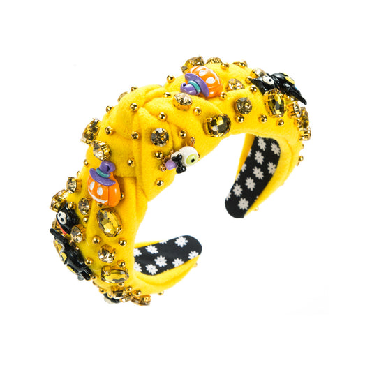 Bridgette Halloween Designer-Stirnbänder in Gelb