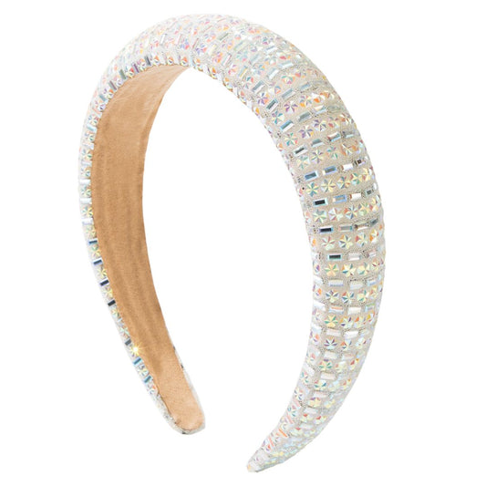 Samira Crystal Headband in White