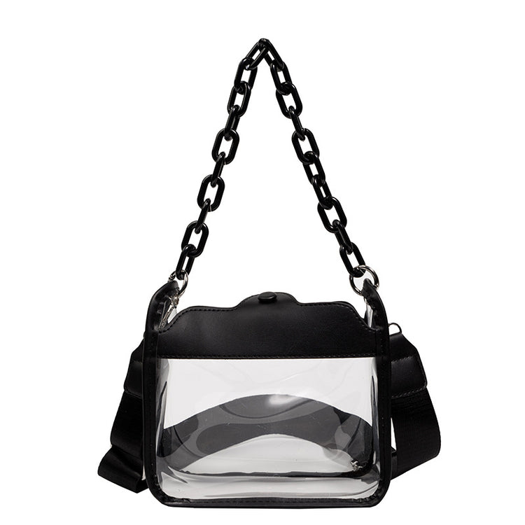 Serena doorzichtige handtas in zwart