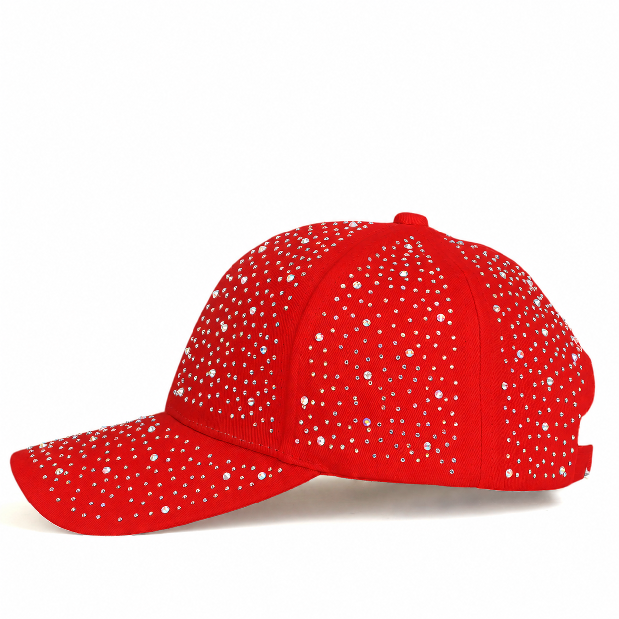 Ebony Crystal Hat in Red