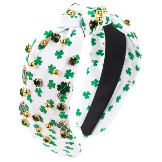 Kiera St. Patrick's Headband in White