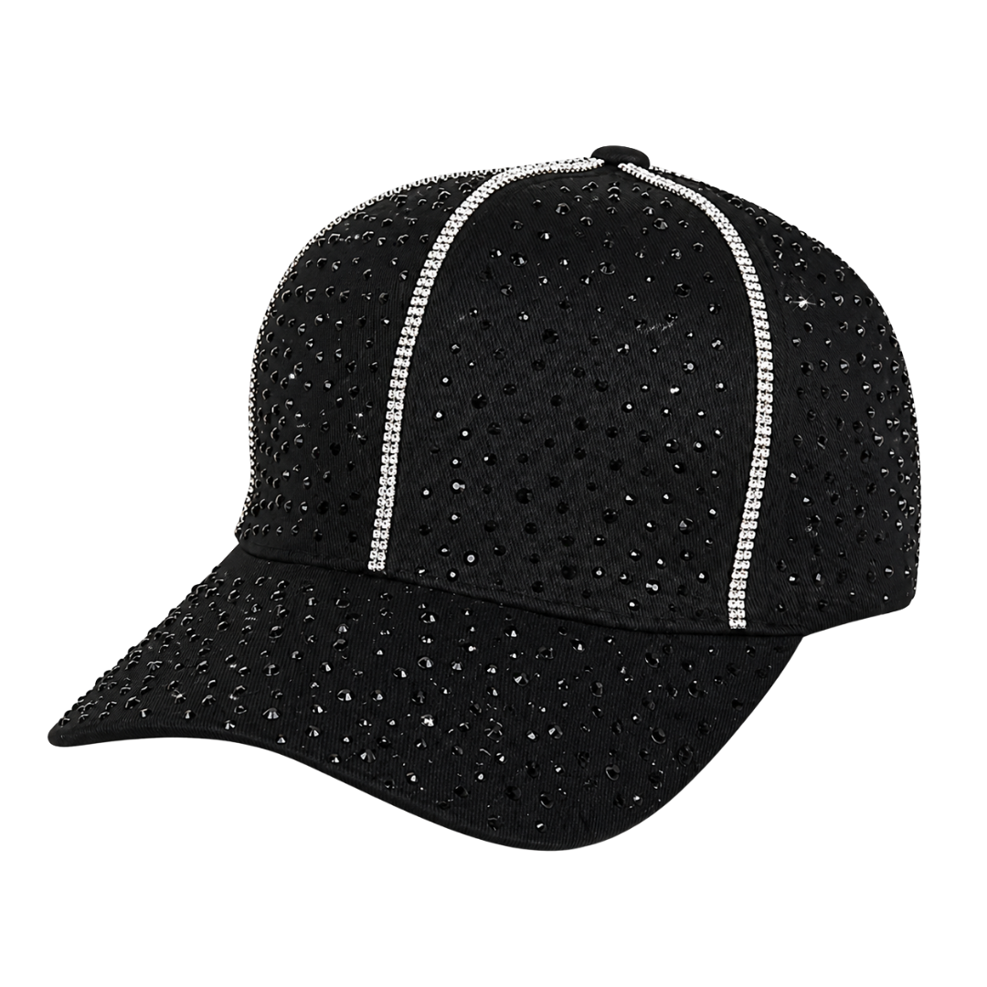 Meralda Crystal Hat in Black