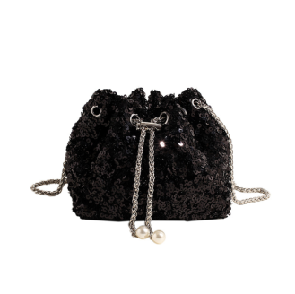 Rena Sequin Handbag in Black