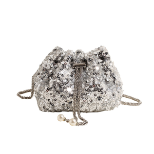 Rena Sequin Handbag in Silver