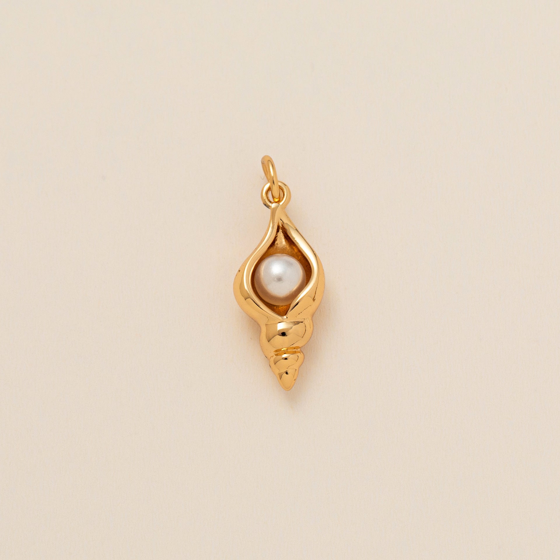 Brass Seashell Pearl Charmz