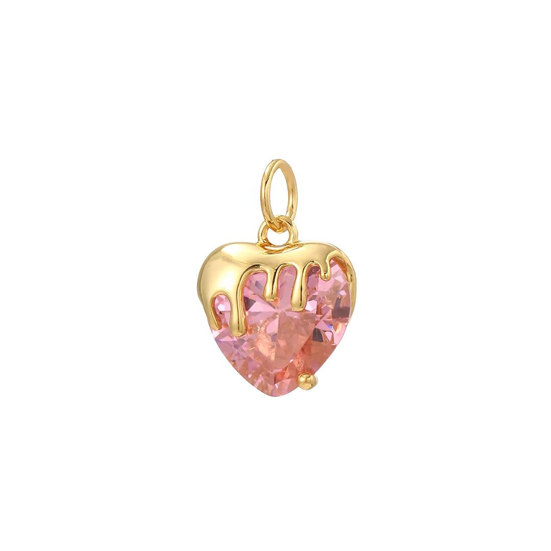 Steel Melting Heart Pink Charmz