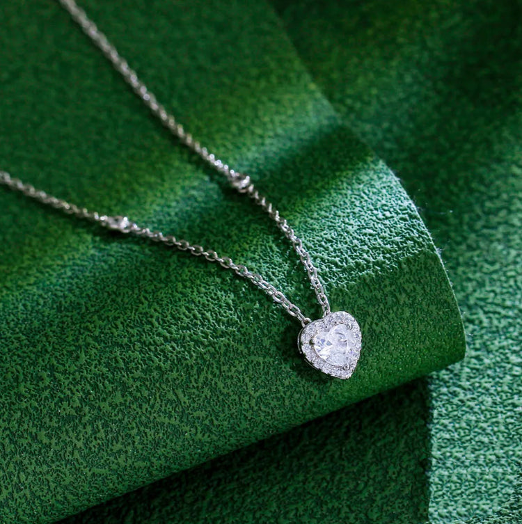Emilia Heart Pendant Sterling Silver Necklace