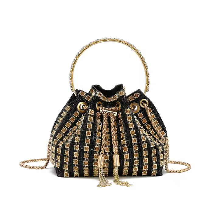 Myra Crystal Handbag in Black