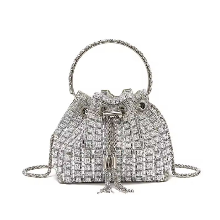 Myra Crystal Handbag in Silver