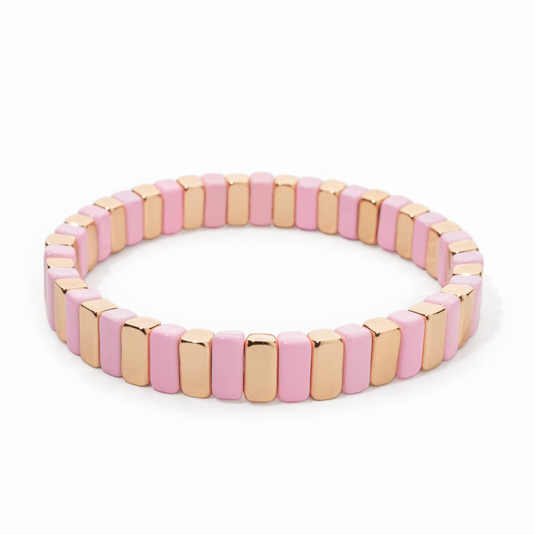 Betty Stack Bracelet Set - Pink & Gold