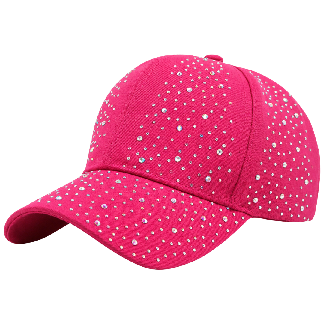 Ebony Crystal Hat in Dark Pink