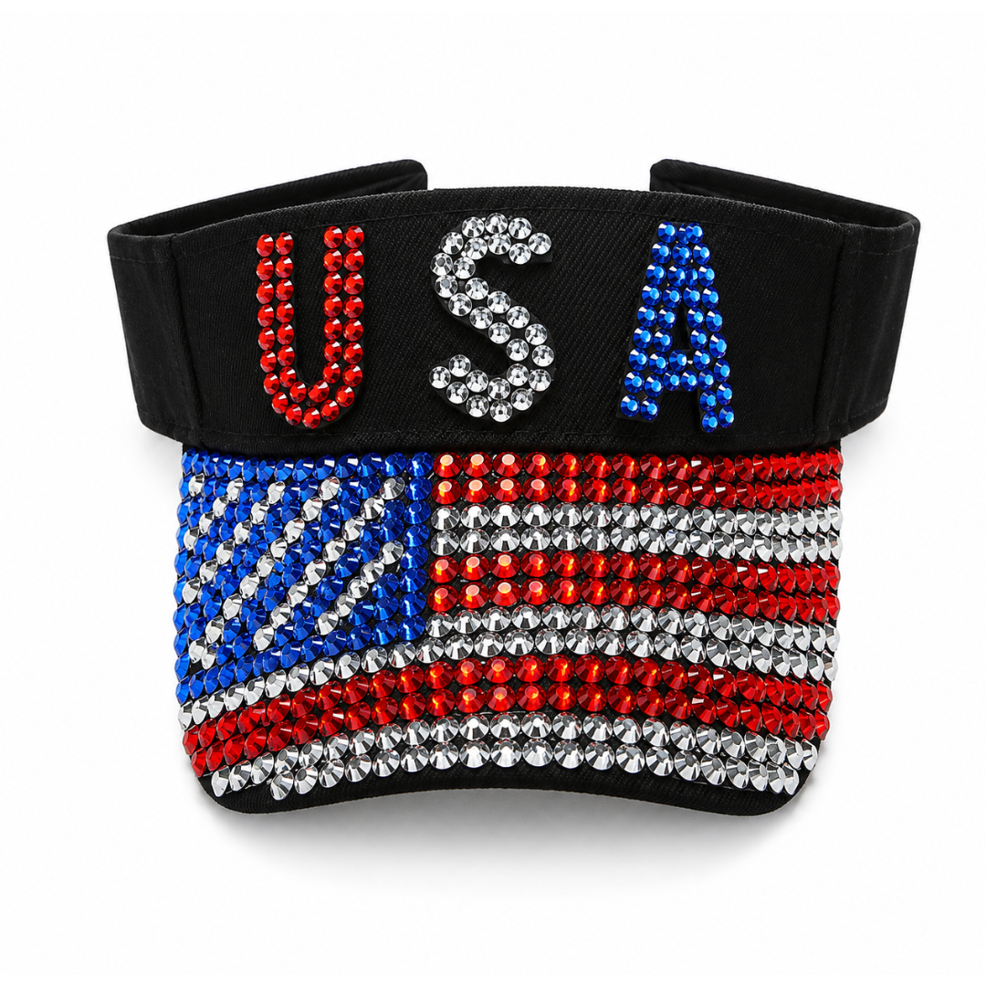 Red White & Blue Crystal Visor