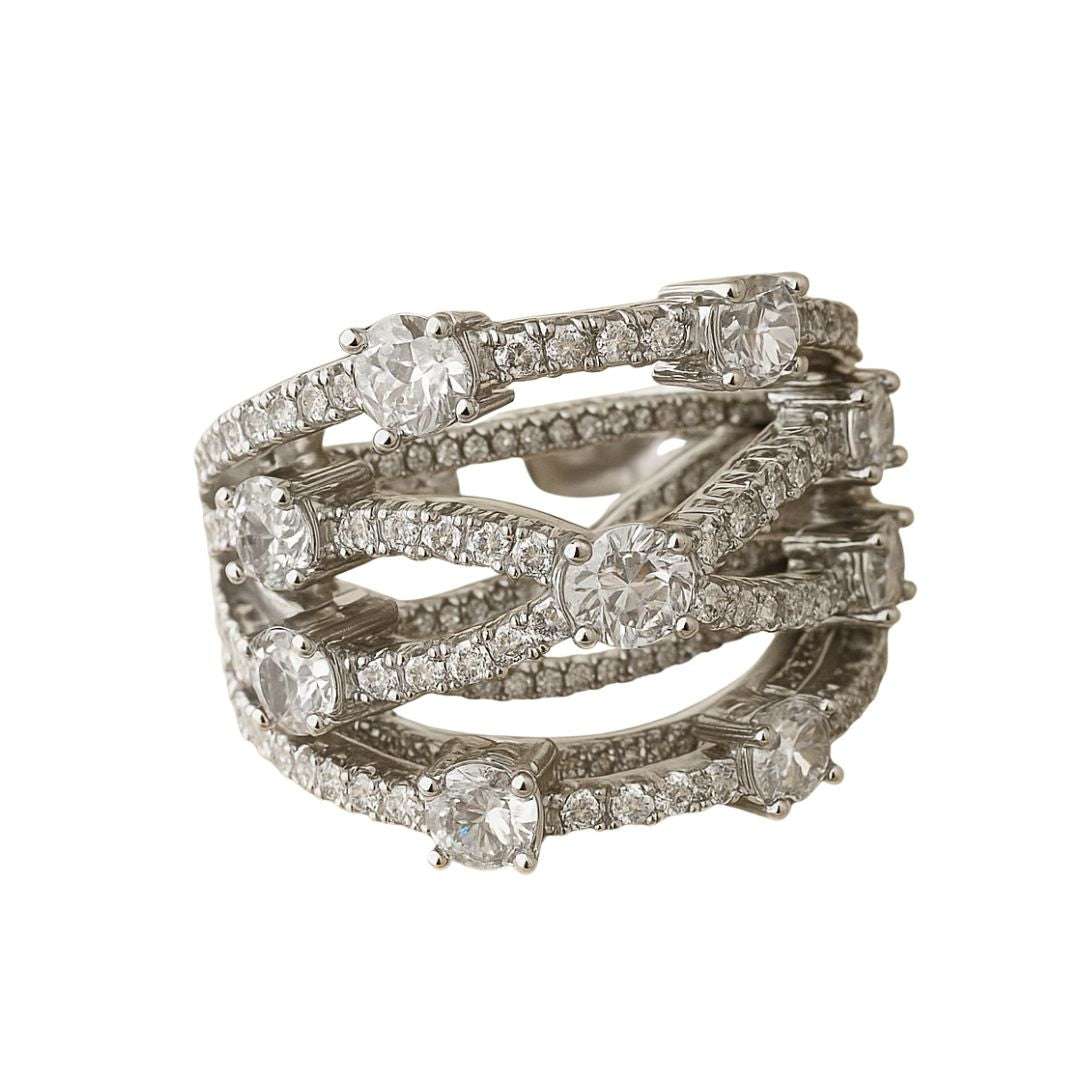 Alindra Adjustable Ring in Silver