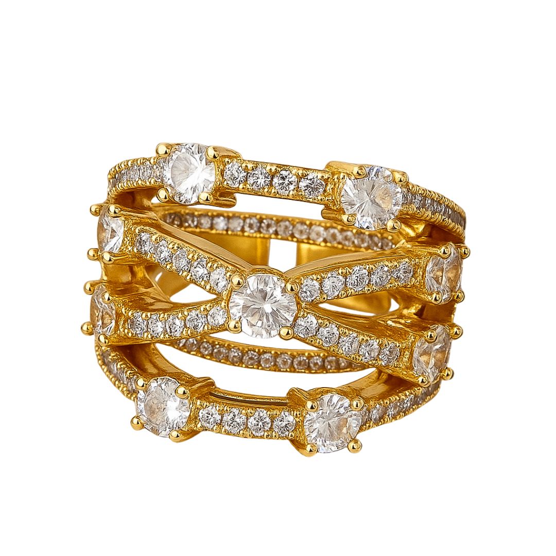 Alindra Adjustable Ring in Gold