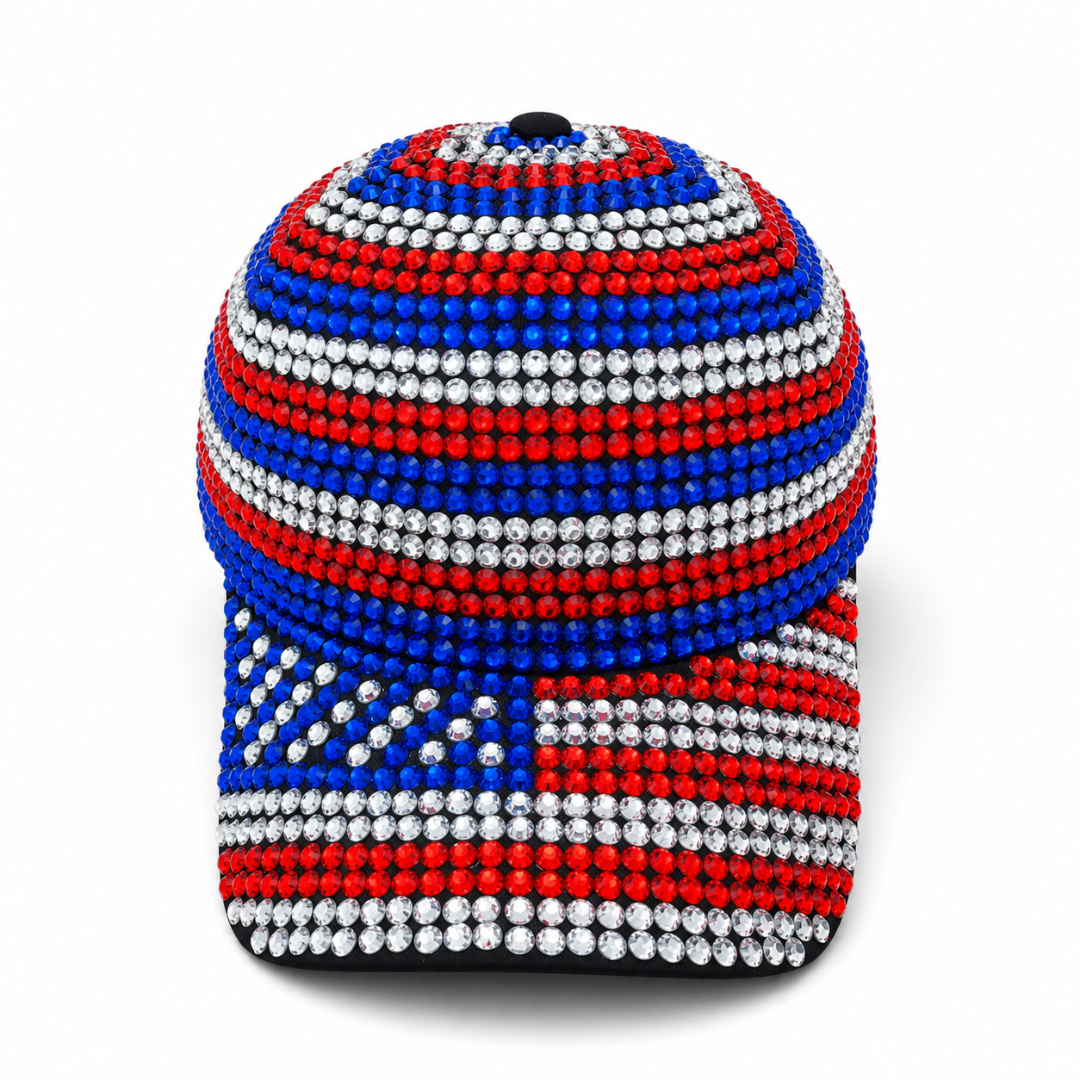 Patriotic Crystal Baseball Hat