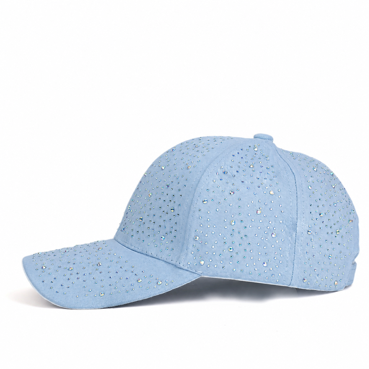 Ebony Crystal Hat in Light Blue