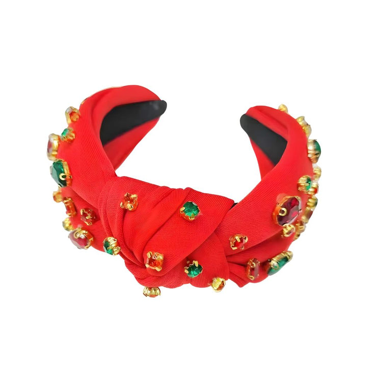 Jovie Christmas Designer Headband in Red