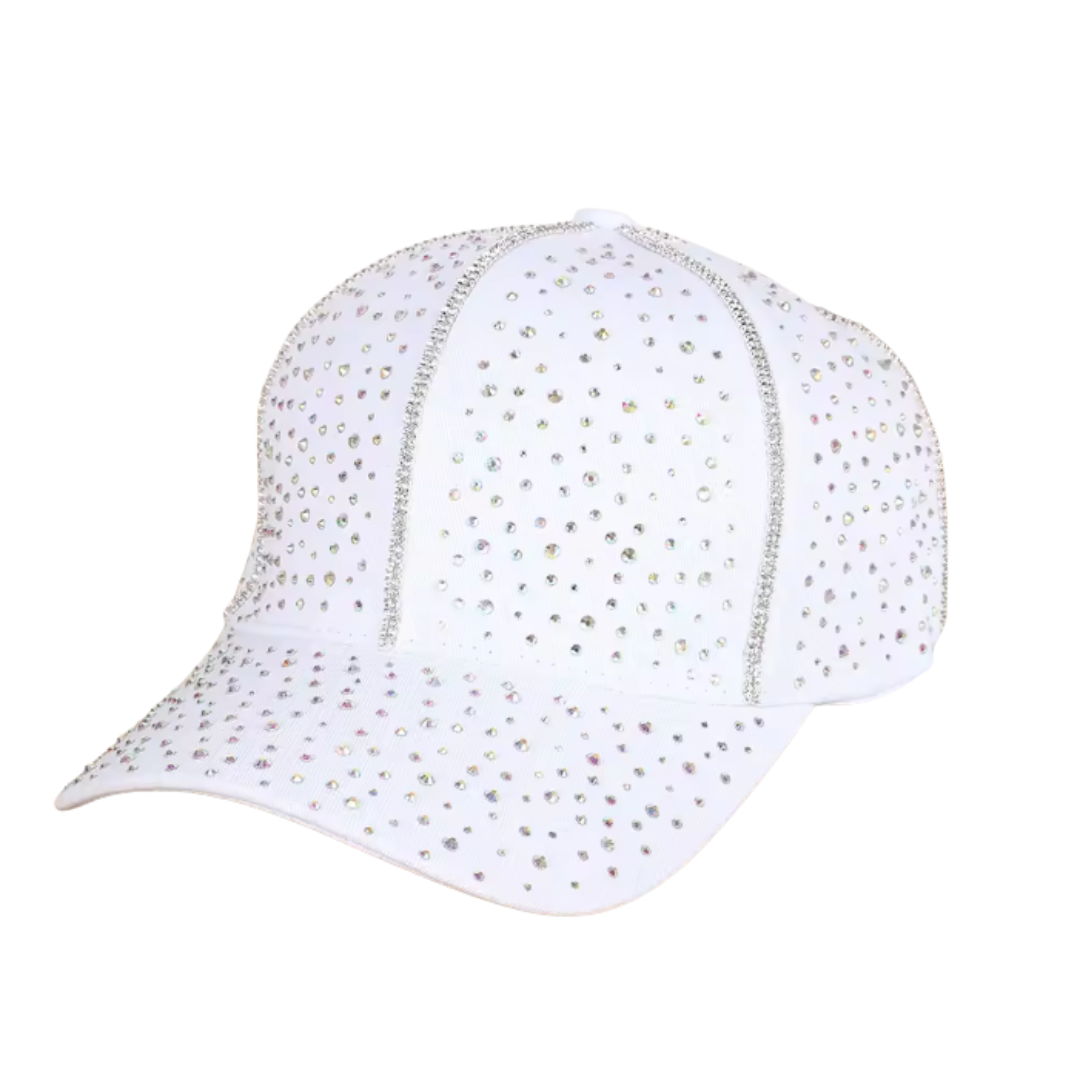 Meralda Crystal Hat in White