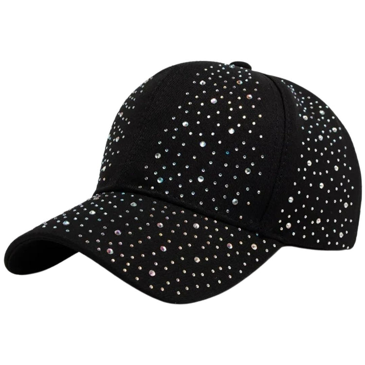 Ebony Crystal Hat in Black & White