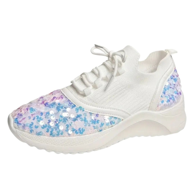 Maia Sequined Sports Shoes in White