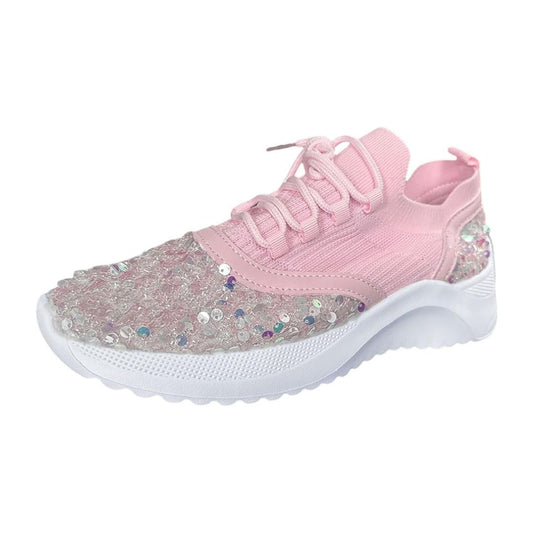 Maia Sequined Sports Shoes in Pink