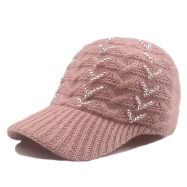 Elsa Winter Baseball Hat with AB Crystals in Pink