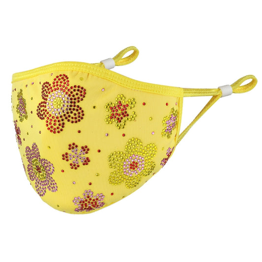 Crystal Flower Face Mask - Yellow