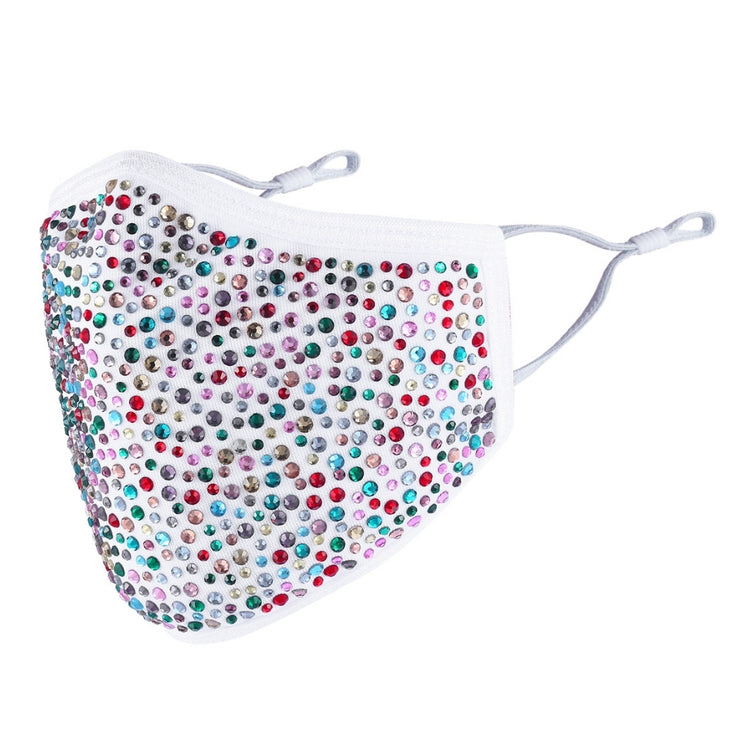 Destiny Crystal Face Mask - White with Multi-Colored Crystals