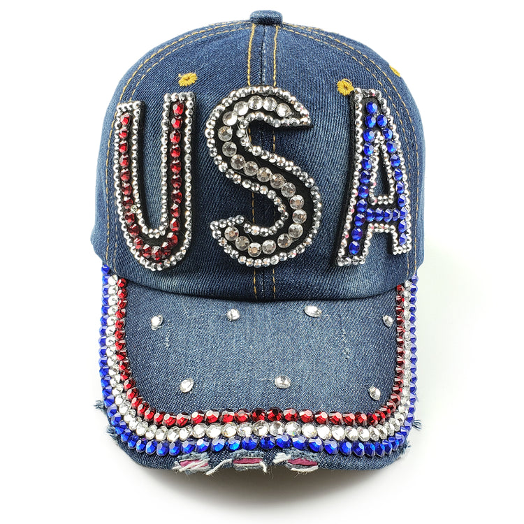 Betsy USA Hat in Washed Denim