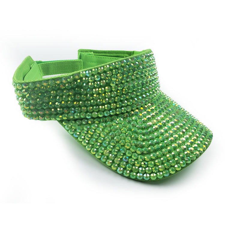 Victoria Visor in Green with AB Crystals