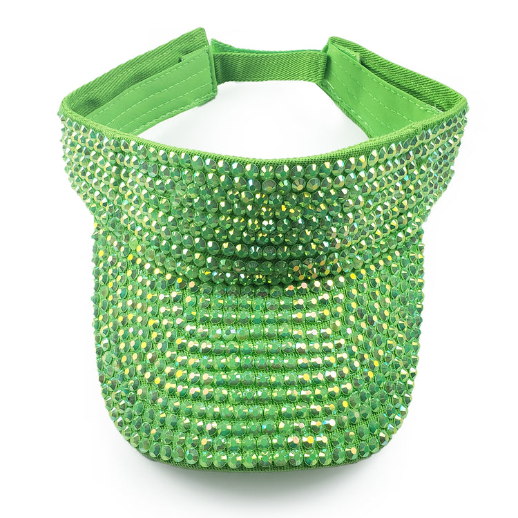 Victoria Visor in Green with AB Crystals