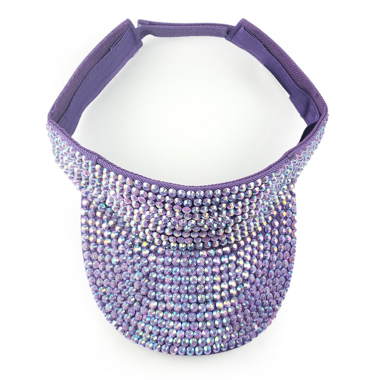 Victoria Visor in Purple with AB Crystals