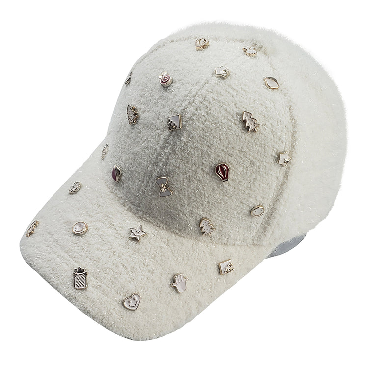 Kealy Winter Baseball Hat in White