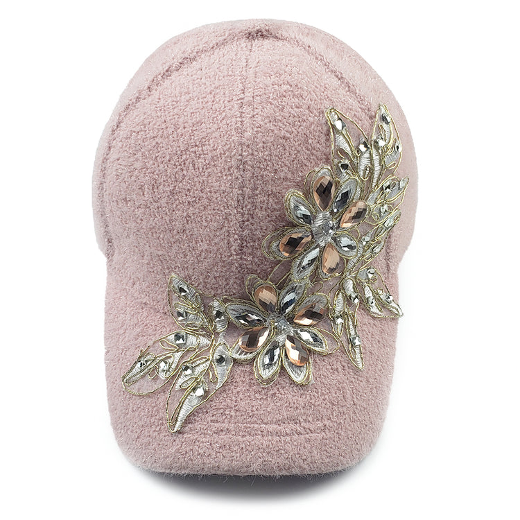 Flora Frost Winter Baseball Hat in Pink