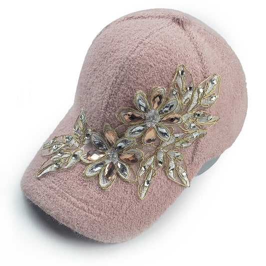 Flora Frost Winter Baseball Hat in Pink