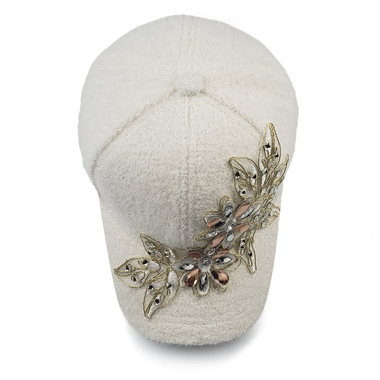 Flora Frost Winter Baseball Hat in White