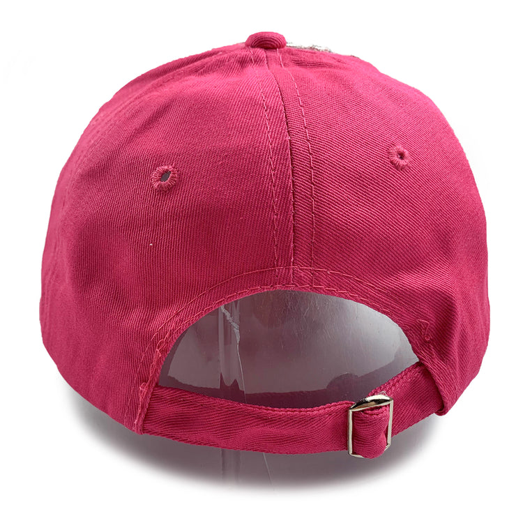 Flora Rhinestone Hat in Dark Pink