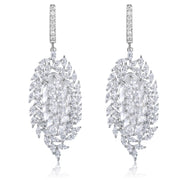 Valencia White Stone & Designer Shape CZ Earrings