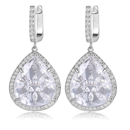 Calista Clear Stone with CZ Backing Earrings