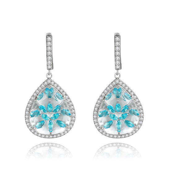 Natalie Mills Braina Clear Stone with CZ Backing Ladies Earrings