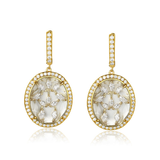 Bridget Gold Clear Stone with CZ Backing Earrings