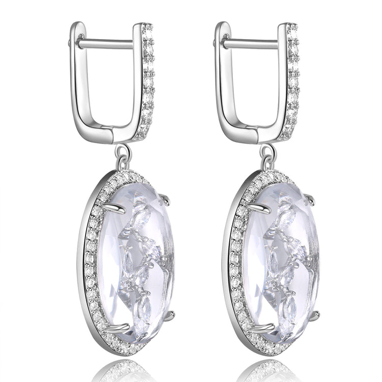 Bridget Clear Stone with CZ Backing Earrings