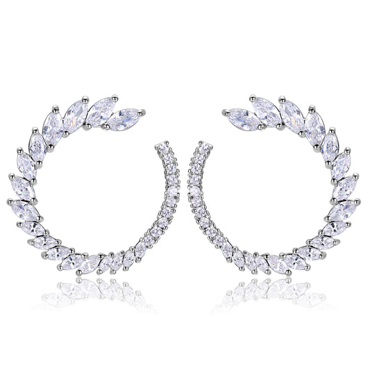 Trudy Designer Earrings in White Crystal