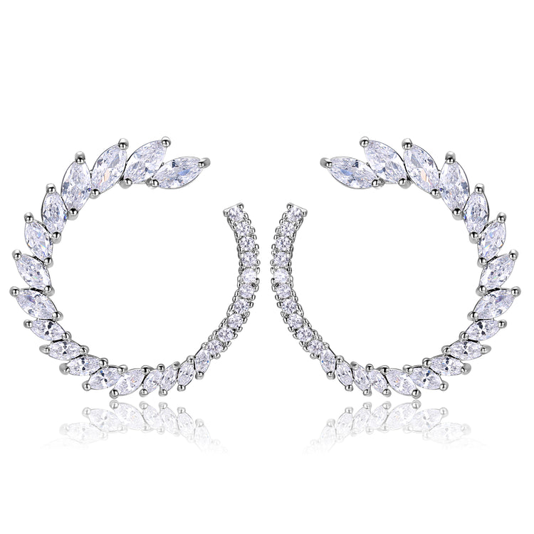 Trudy Designer Earrings in White Crystal