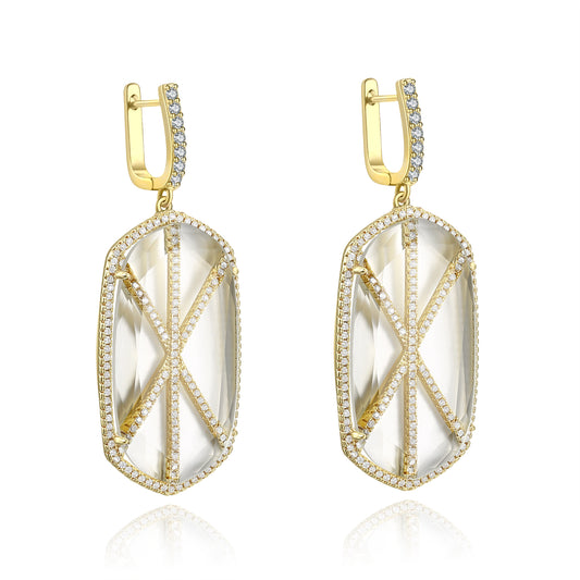 Audra Gold Earrings with Clear Crystal