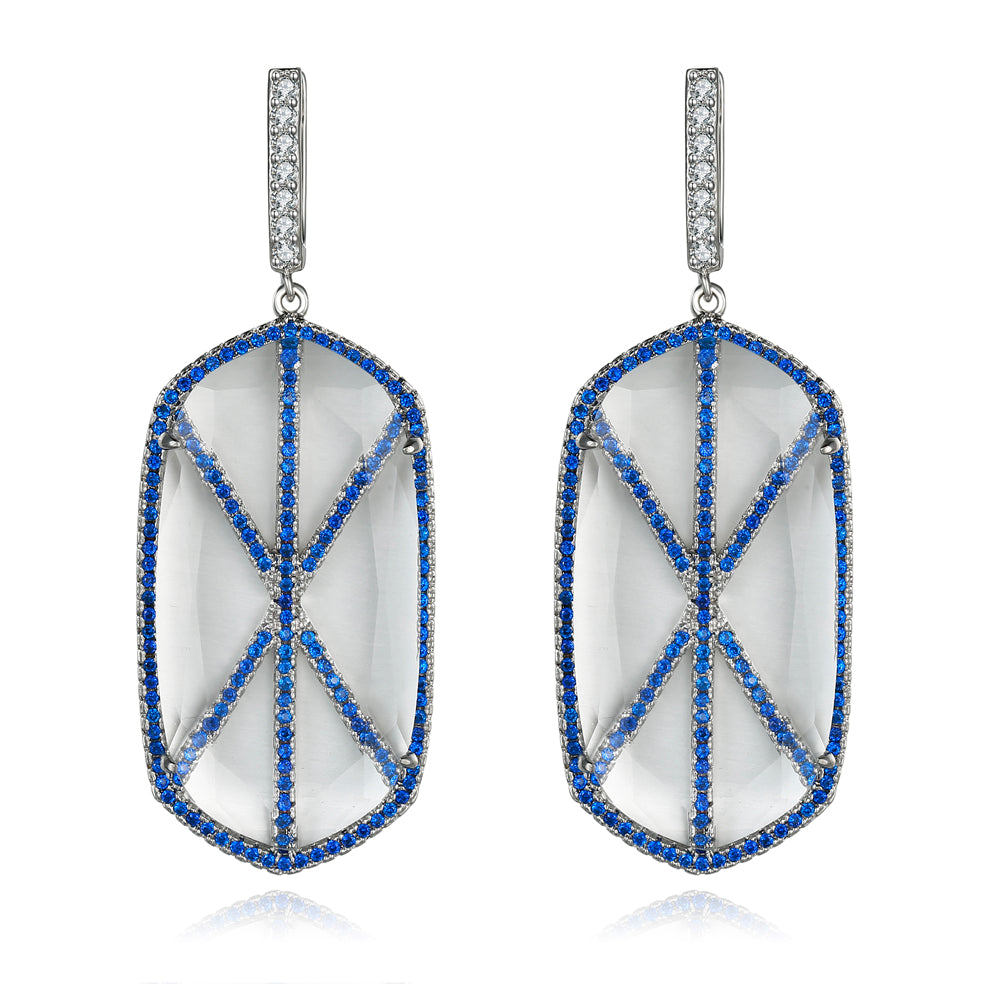 Audra Earrings with Blue CZ