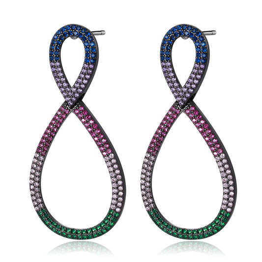 Eyana Earrings in Multi Purple