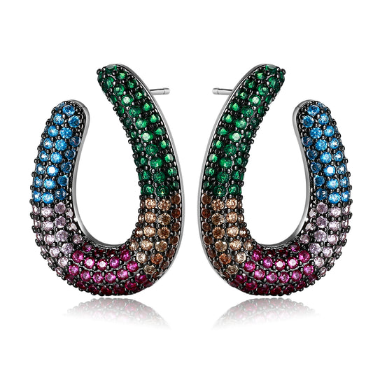 Aria Colorful Black Earrings