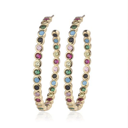 Evelyn Colorful Hoop Earrings