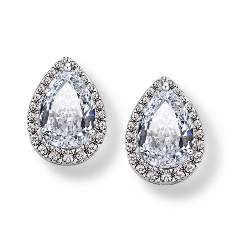 Ivy Teardrop Cubic Zirconia Studs